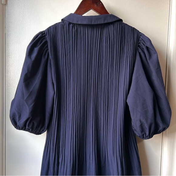 Maje Rockina Balloon Sleeve Dress Navy - Picture 5 of 12